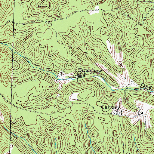 Topographic Map of Bradshaw School, KY