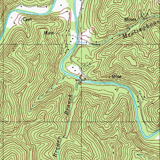 Topographic Map of Brewer Branch, KY