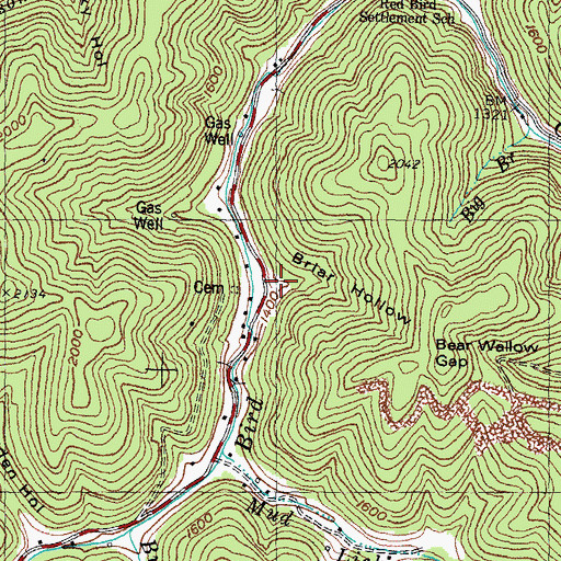 Topographic Map of Briar Hollow, KY