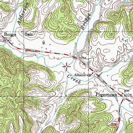Topographic Map of Bridge Branch, KY