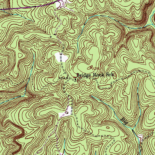 Topographic Map of Bridge Rock School, KY