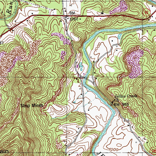 Topographic Map of Bridge School, KY