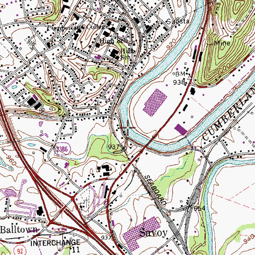 Topographic Map of Brier Creek, KY