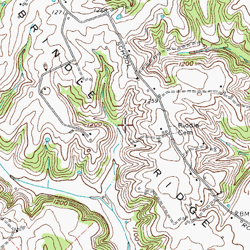 Topographic Map of Brindle Ridge, KY