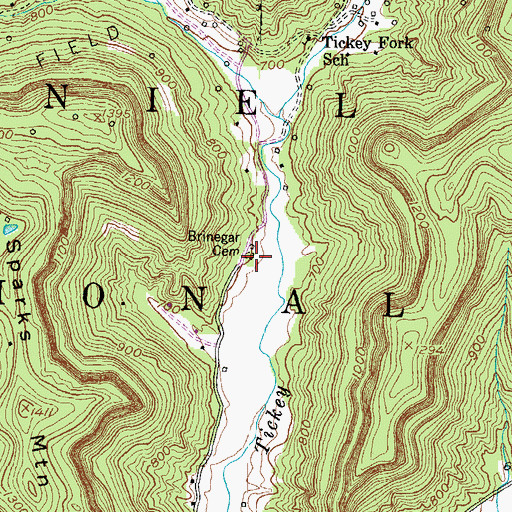 Topographic Map of Brinegar Cemetery, KY