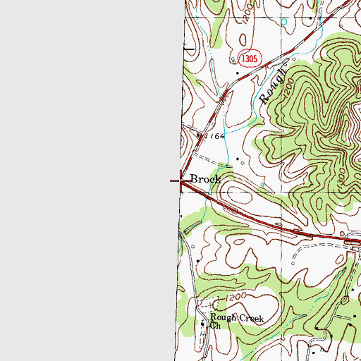 Topographic Map of Brock, KY
