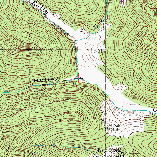 Topographic Map of Broiles Hollow, KY