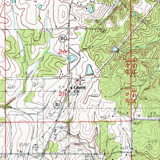 Topographic Map of Liberty Cemetery, AR
