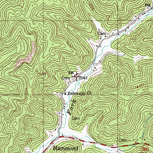 Topographic Map of Broughton School, KY