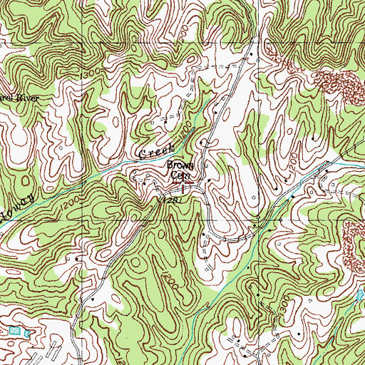 Topographic Map of Brown Cemetery, KY