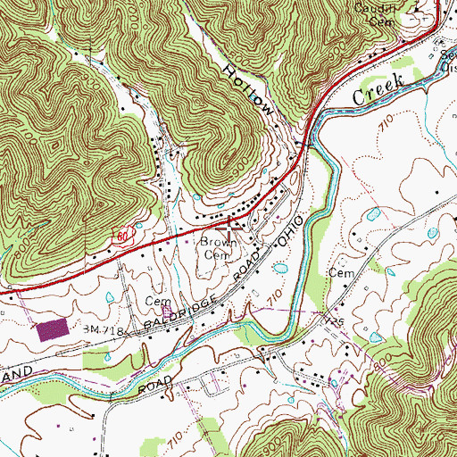 Topographic Map of Brown Cemetery One, KY