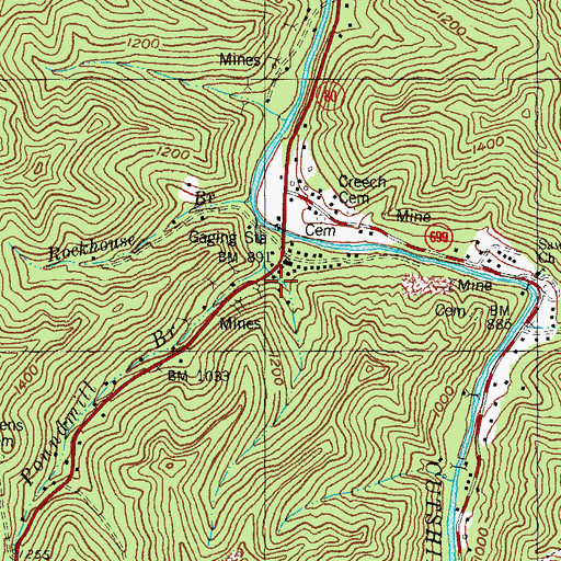 Topographic Map of Brown Chapel, KY