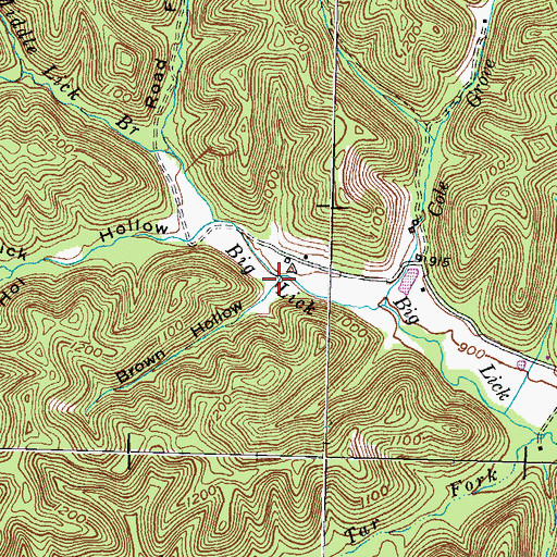 Topographic Map of Brown Hollow, KY