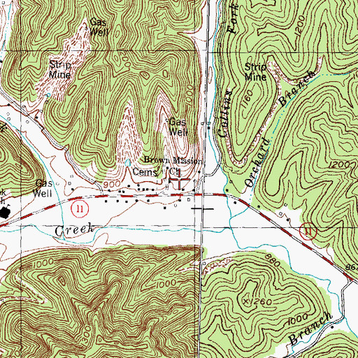 Topographic Map of Brown Mission School, KY