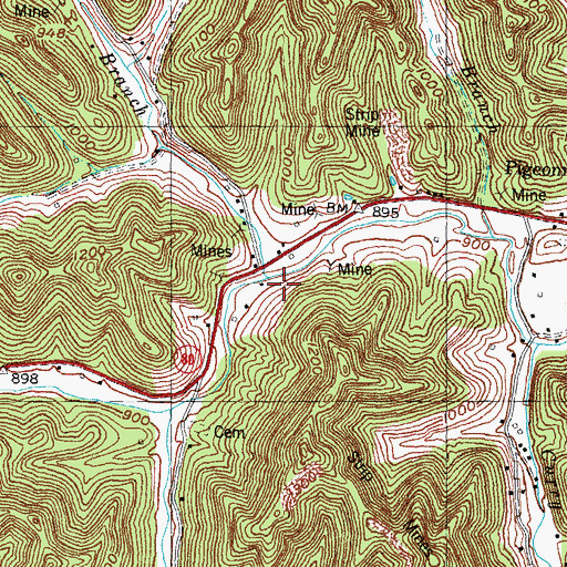 Topographic Map of Brown School, KY