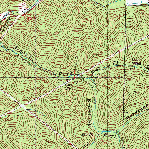 Topographic Map of Browning Fork, KY