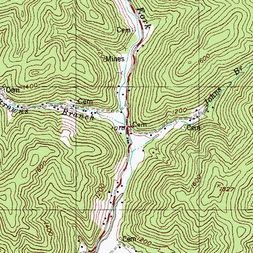 Topographic Map of Browns Branch, KY