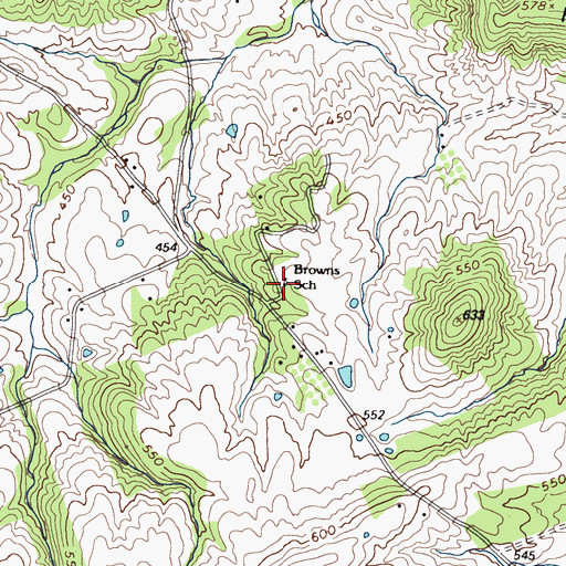 Topographic Map of Browns School, KY