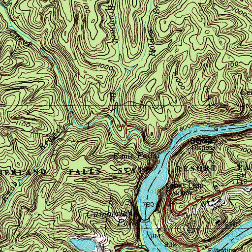 Topographic Map of Brummett Branch, KY