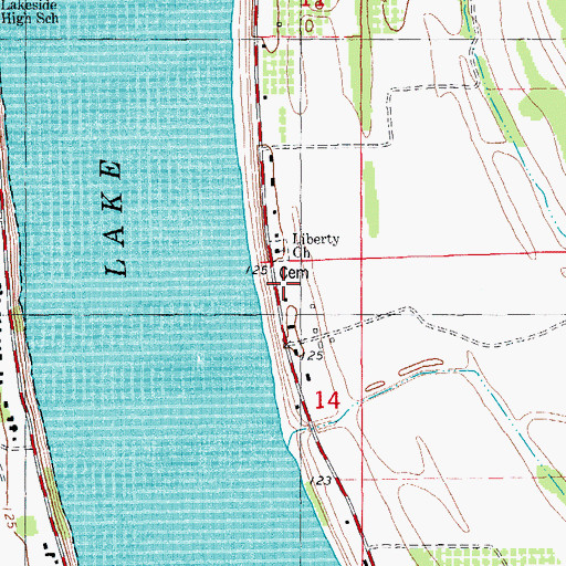 Topographic Map of Liberty Church, AR