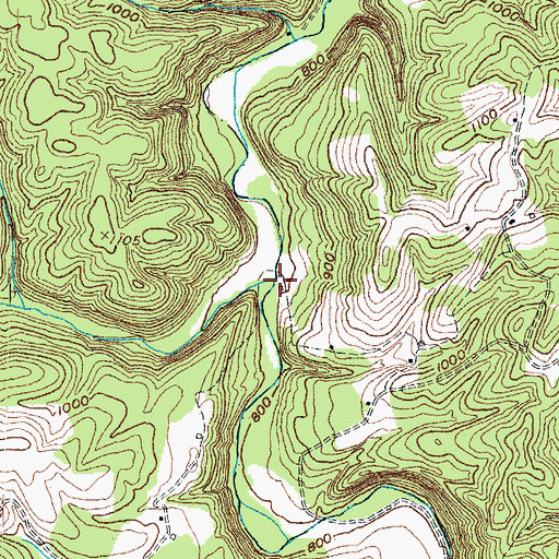 Topographic Map of Brushy Creek, KY