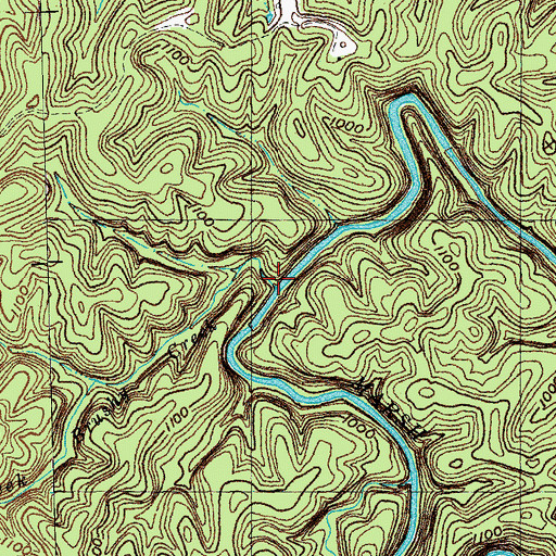 Topographic Map of Brushy Creek, KY