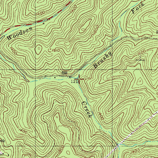 Topographic Map of Brushy Fork, KY