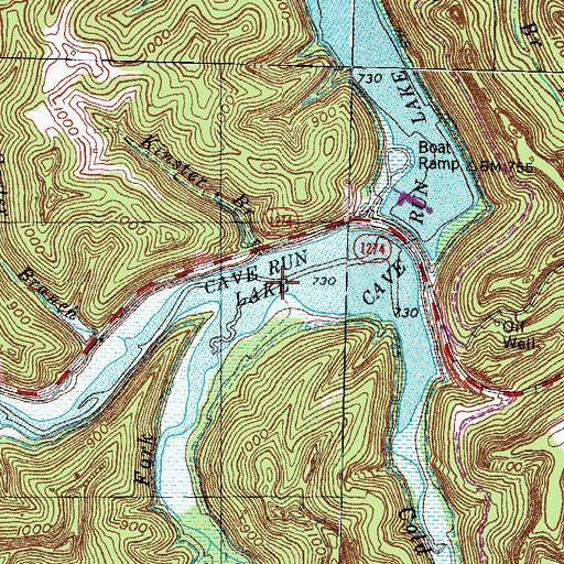 Topographic Map of Brushy Fork, KY