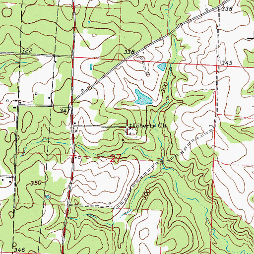 Topographic Map of Liberty Church, AR