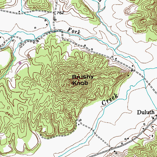 Topographic Map of Brushy Knob, KY
