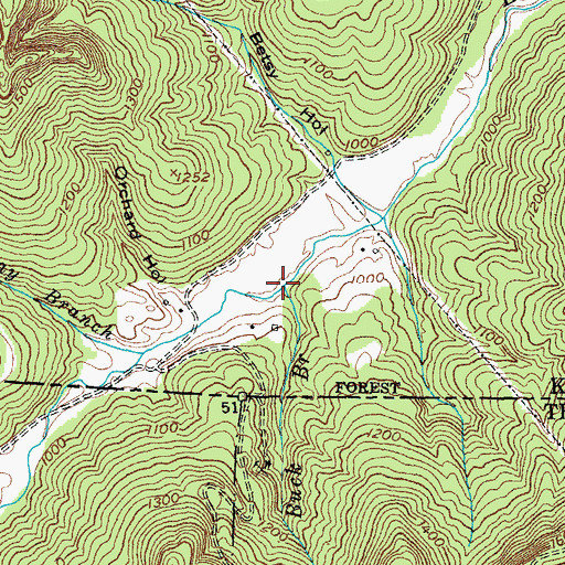 Topographic Map of Buck Branch, KY