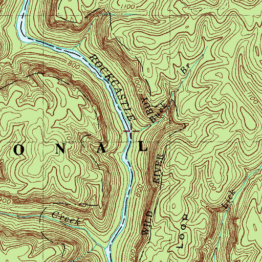 Topographic Map of Buck Branch, KY