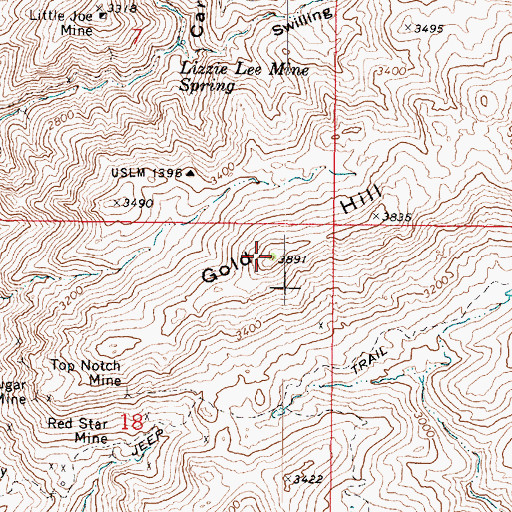 Topographic Map of Gold Hill, AZ