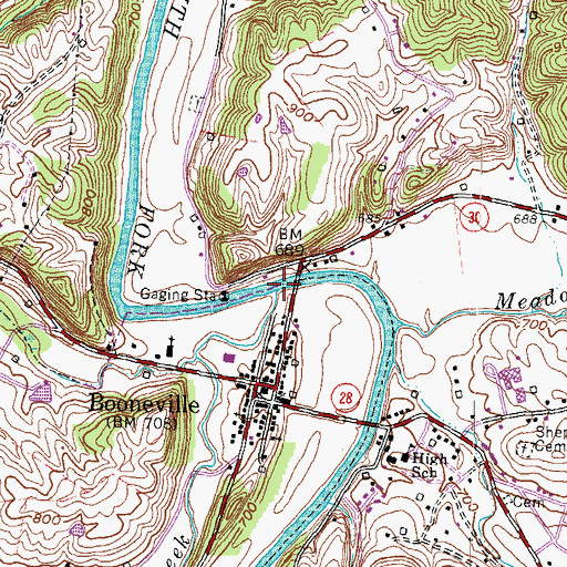 Topographic Map of Buck Creek, KY