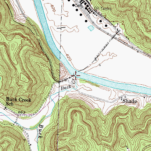 Topographic Map of Buck Creek, KY