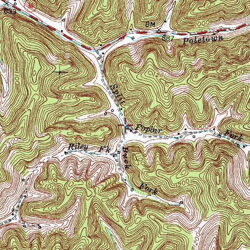 Topographic Map of Buck Fork, KY