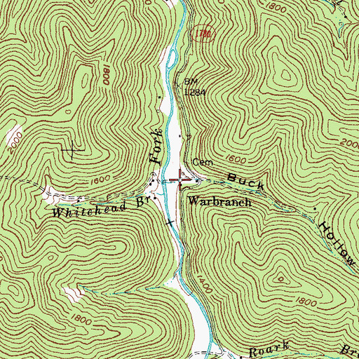 Topographic Map of Buck Hollow, KY