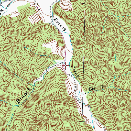 Topographic Map of Buck Lick Branch, KY