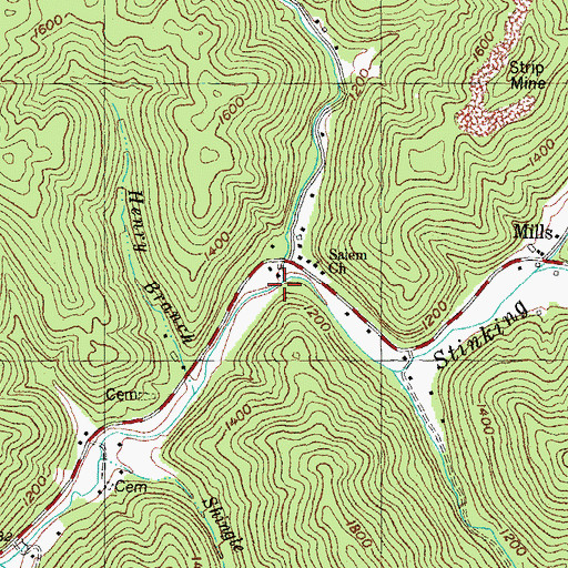 Topographic Map of Buckeye Fork, KY