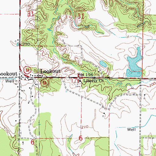 Topographic Map of Liberty Church, AR