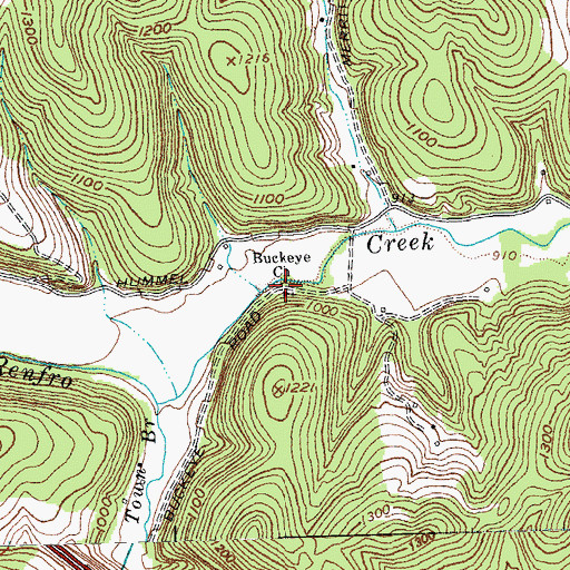 Topographic Map of Buckeye Church, KY