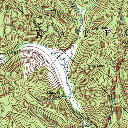 Topographic Map of Buffalo Branch, KY
