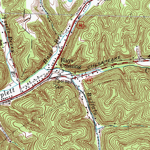 Topographic Map of Buffalo Branch, KY