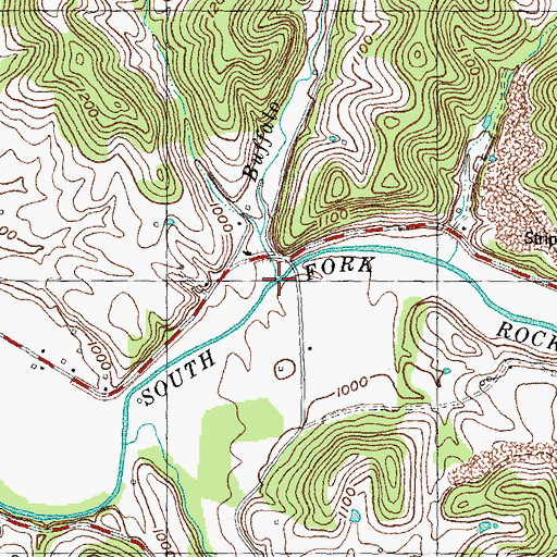 Topographic Map of Buffalo Branch, KY