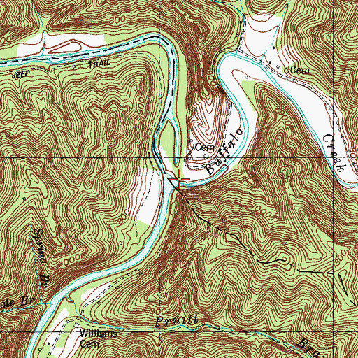 Topographic Map of Buffalo Creek, KY