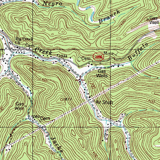 Topographic Map of Buffalo Fork, KY
