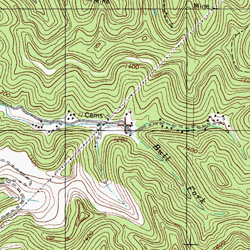 Topographic Map of Bull Fork, KY