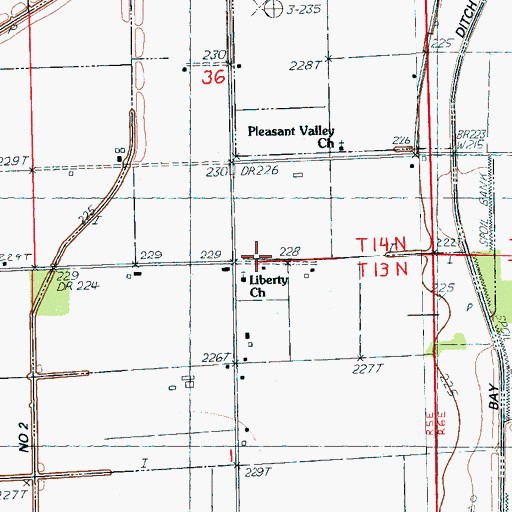 Topographic Map of Liberty Church, AR