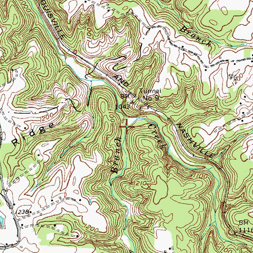 Topographic Map of Bulls Branch, KY