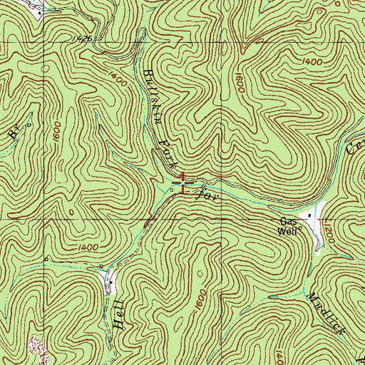 Topographic Map of Bullskin Fork, KY